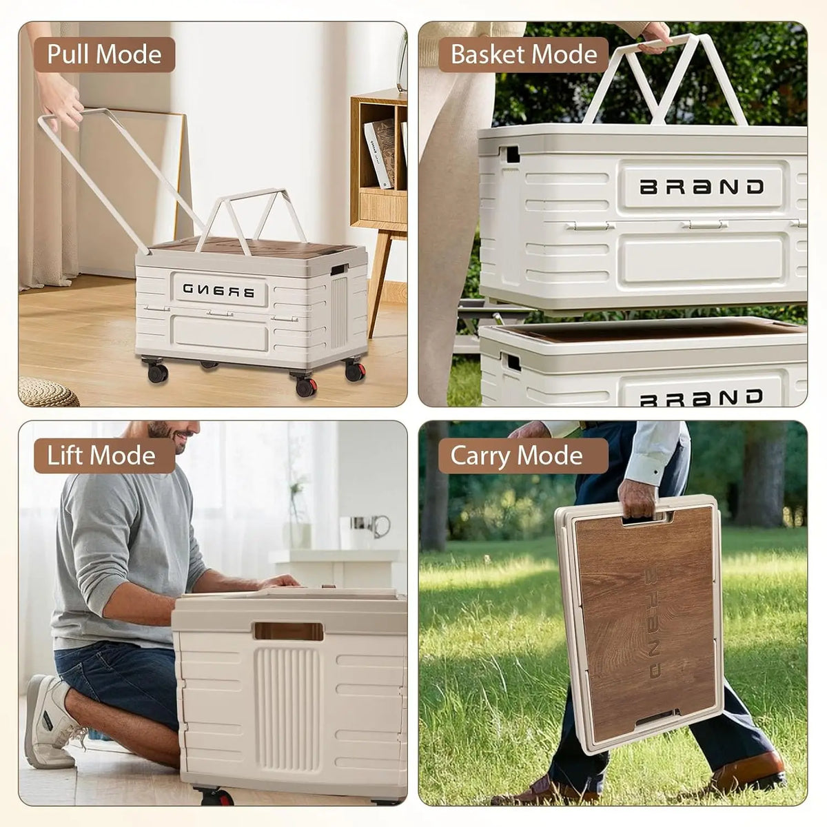 Heavy Duty Foldable Storage Cart With 360 Rotating Silent Wheels