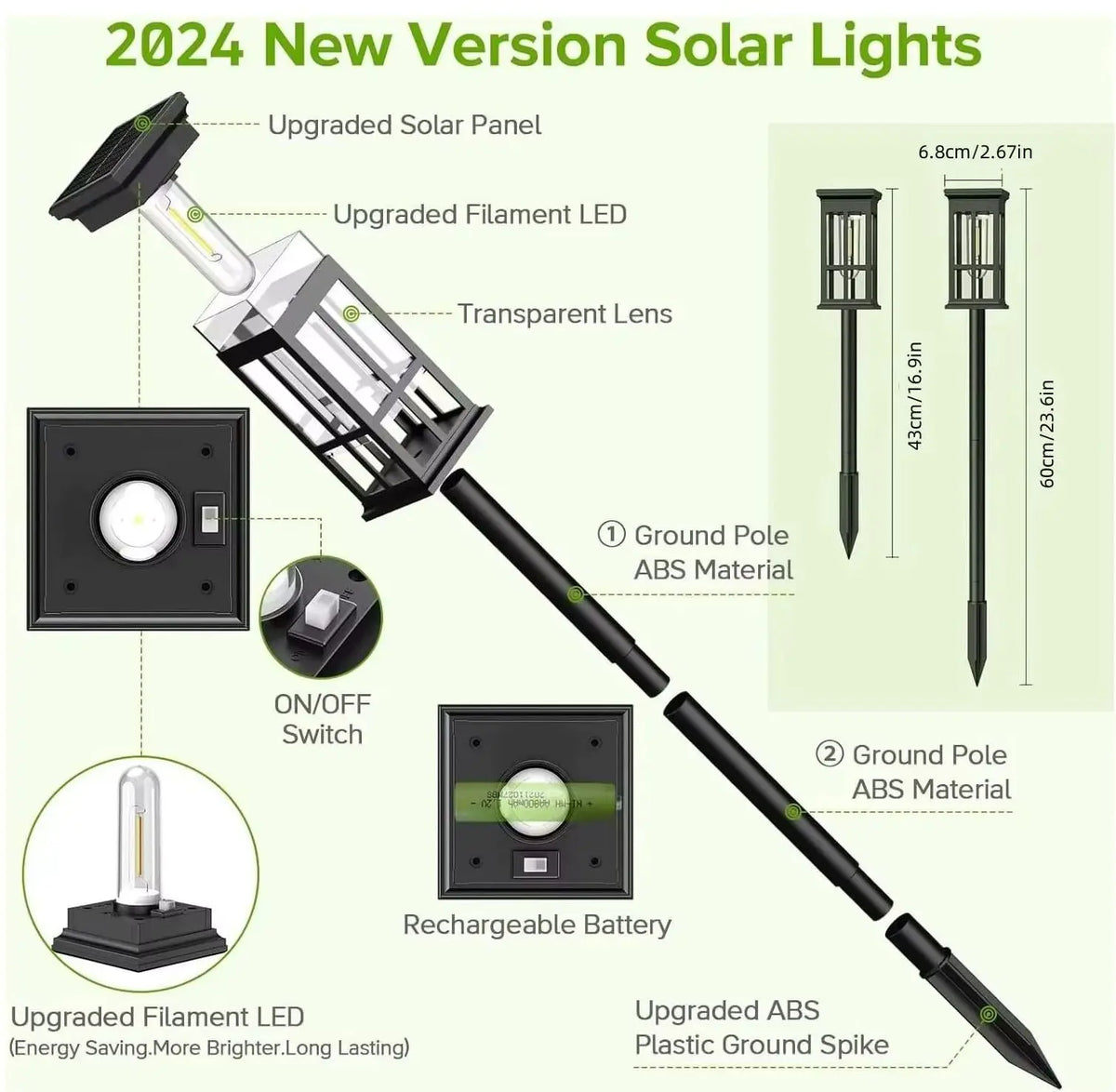 LED Solar Pathway Lights Waterproof For Garden Yard Patio
