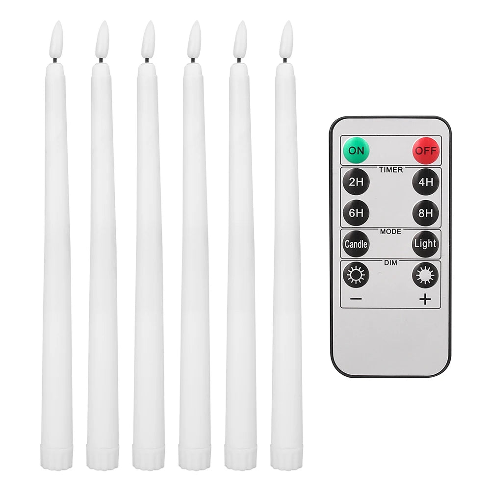 Battery Operated LED Flameless Taper Candles With Remote Control