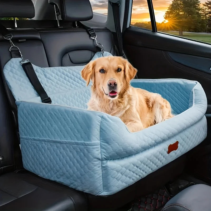 Dog Car Seat Booster Cushion With Memory Foam And Strap