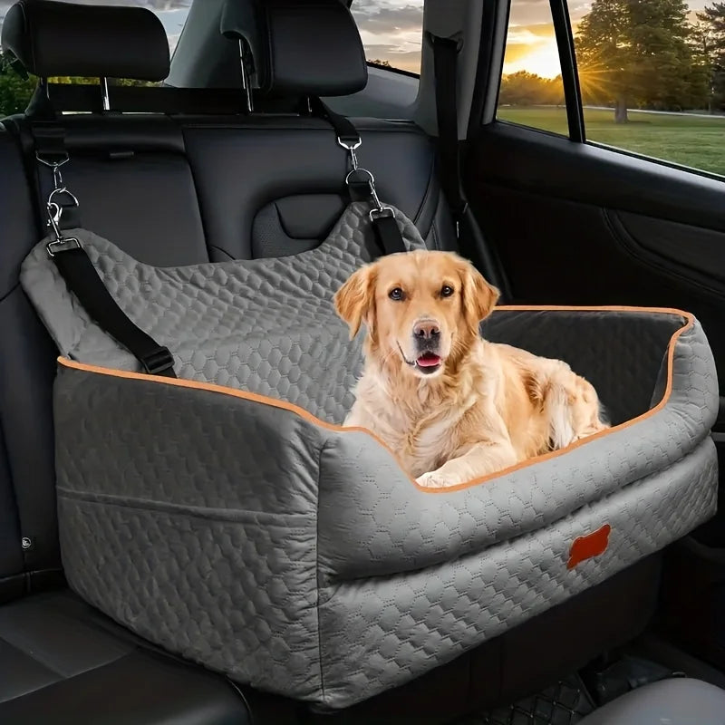 Dog Car Seat Booster Cushion With Memory Foam And Strap