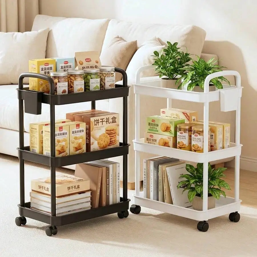 Multi Tier Metal Rolling Utility Storage Cart With Wheels