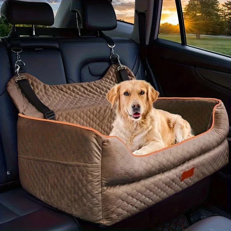 Dog Car Seat Booster Cushion With Memory Foam And Strap