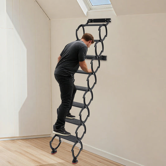 Wall Mounted Folding Telescoping Stair For Home And Garage