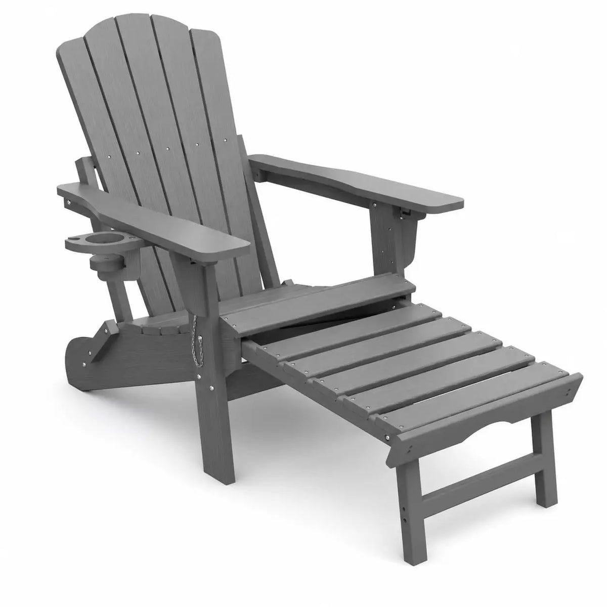 Sunvasagoo Folding Hdpe Adirondack Chair With Retractable Ottoman