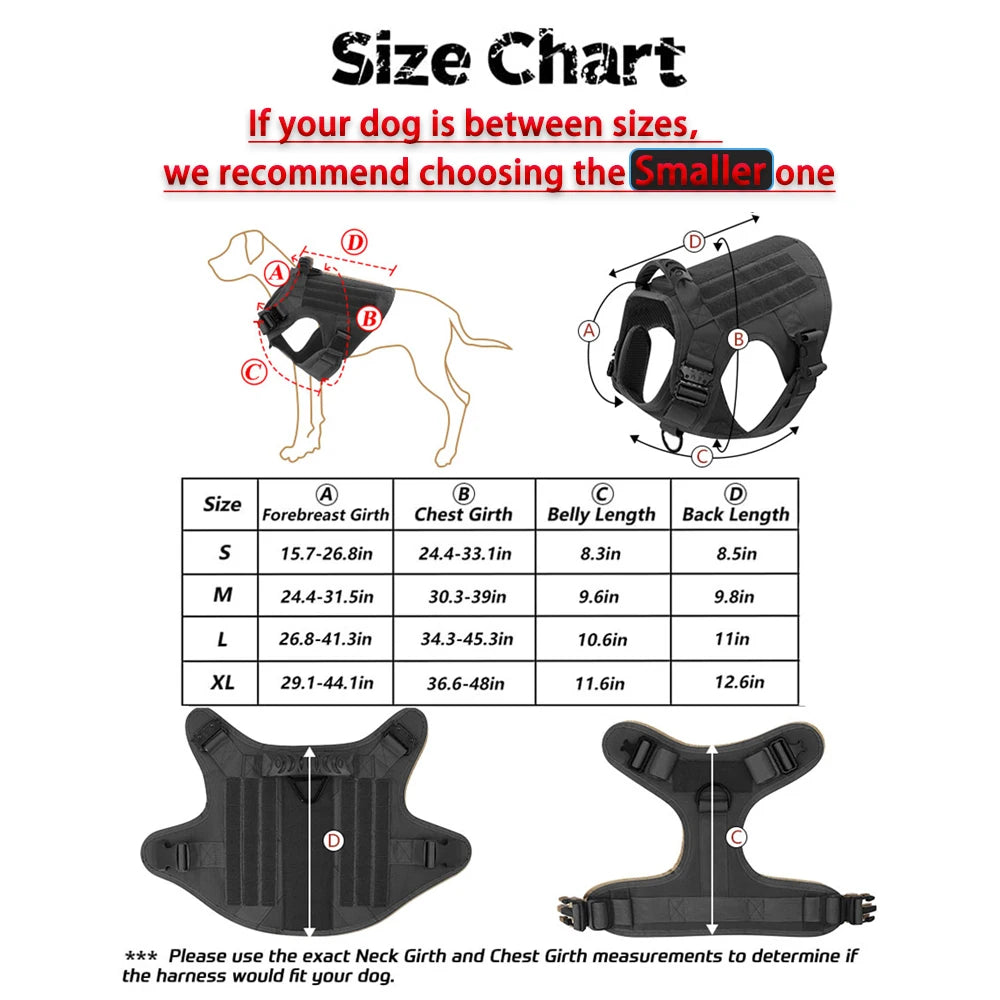 Petavel Tactical Dog Harness With Padded Molle Pouches