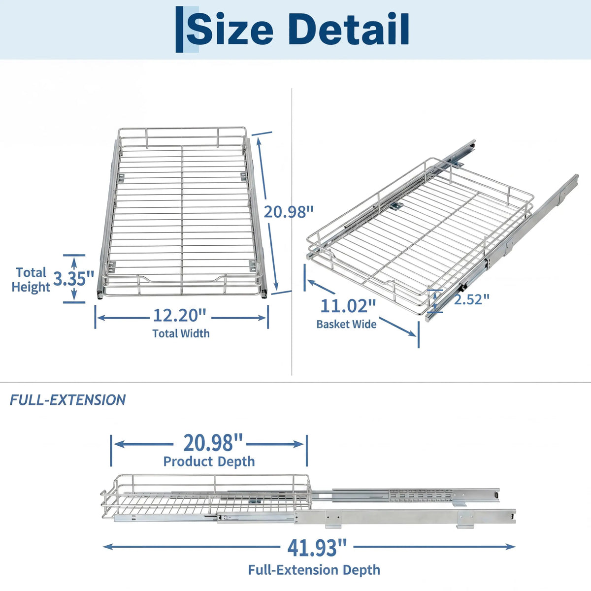 HiMISS Stainless Steel Pull Out Kitchen Cabinet Organizer