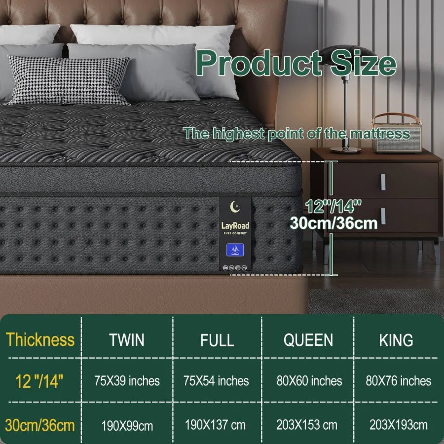 Premium Memory Foam And Pocket Spring Mattress For Pressure Relief