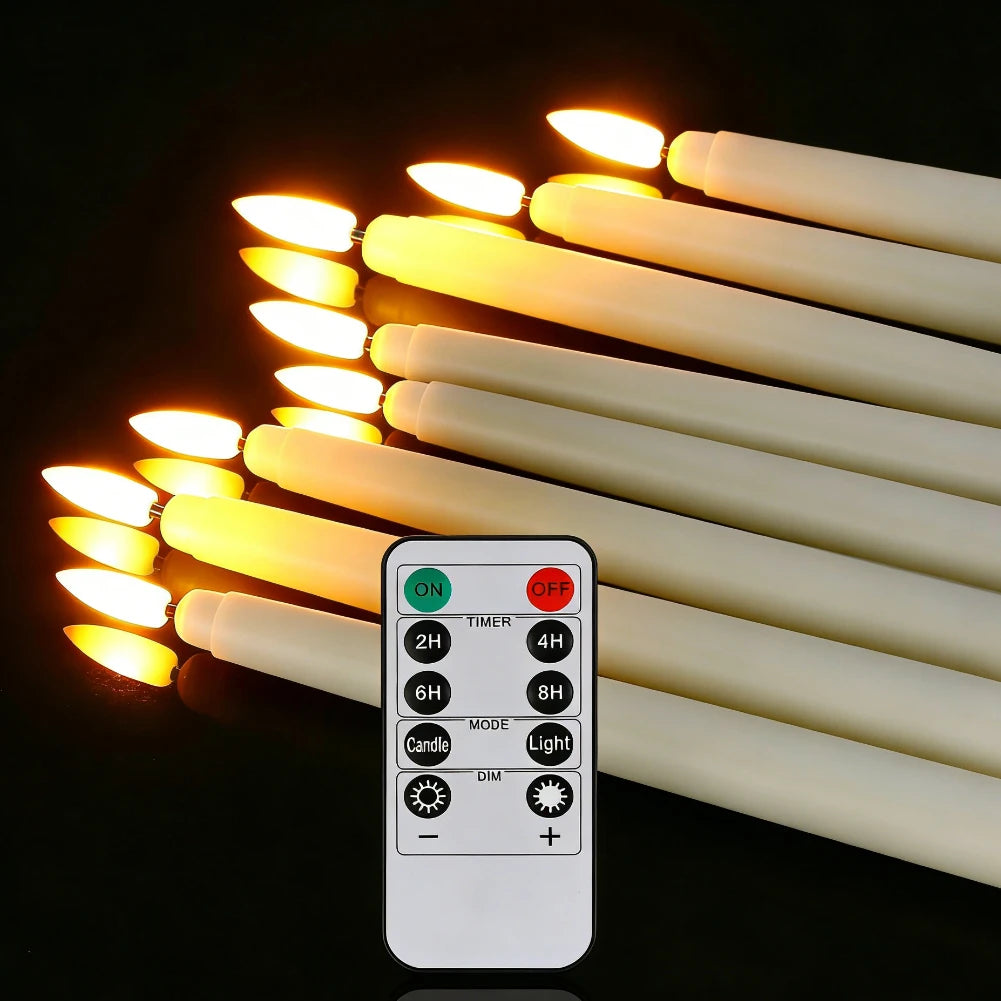 Battery Operated LED Flameless Taper Candles With Remote Control