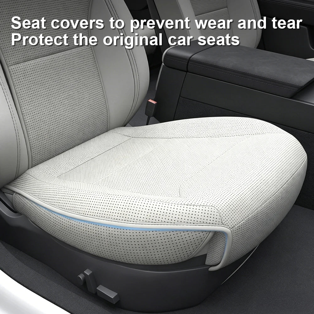 Tesla Model Y Three Nappa Leather Breathable Car Seat Protector