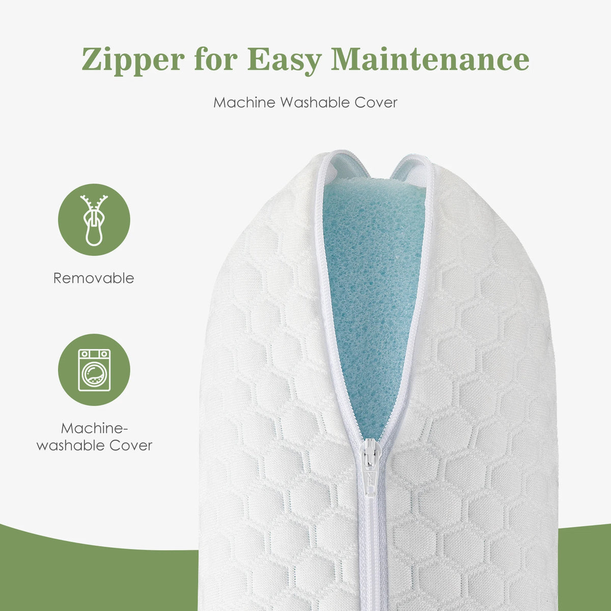 `JHK Memory Foam Pillows With Removable Washable Cooling Cover.`