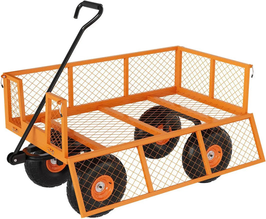 Tacleekii Heavy Duty Steel Utility Garden Cart With Handle