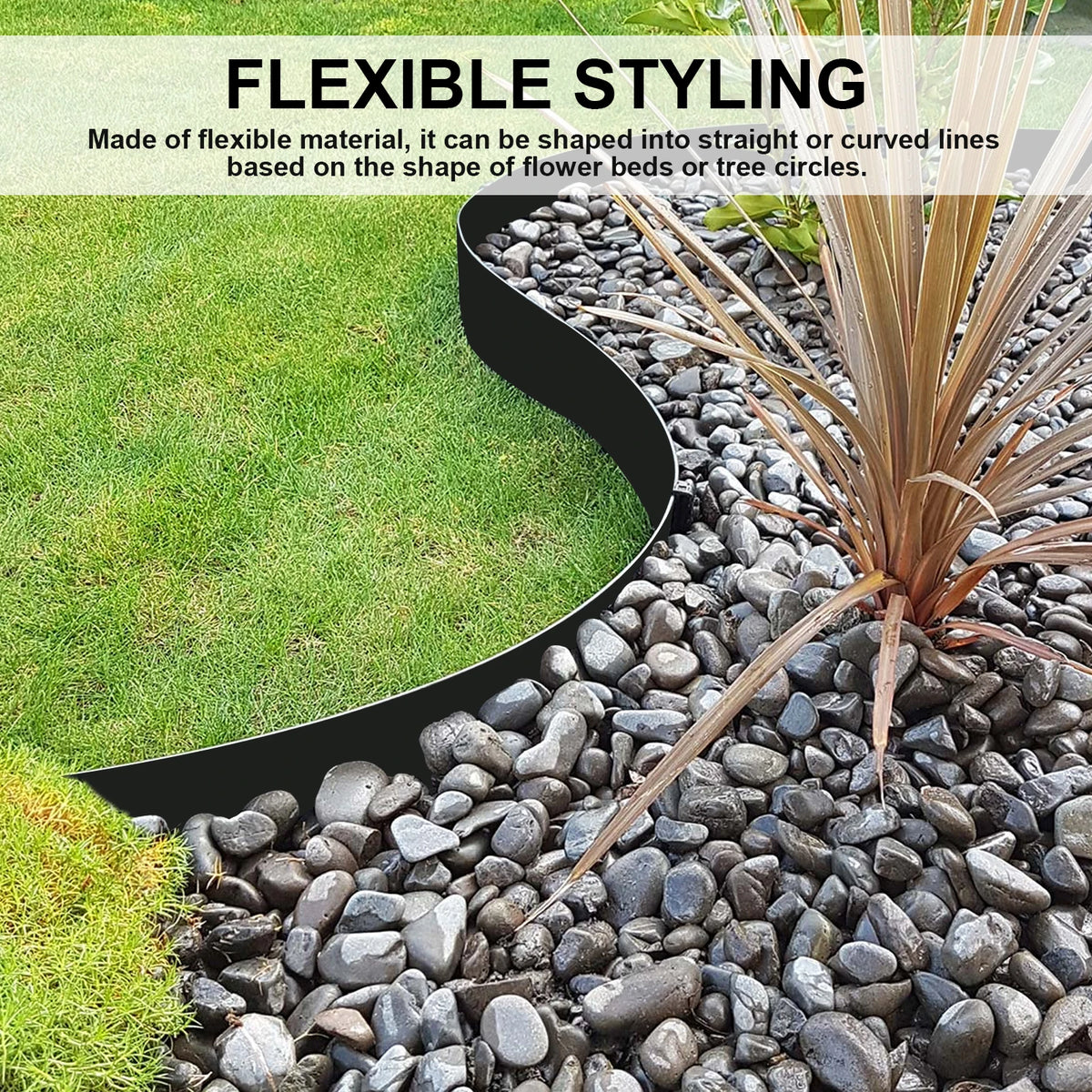 Durable Flexible Landscape Lawn Edging Border Kit With Ground Spikes