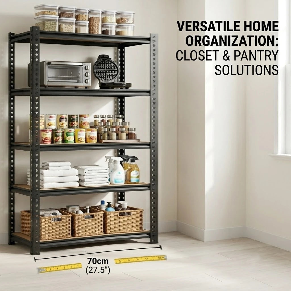 Adjustable Heavy Duty Five Tier Metal Storage Shelving Rack