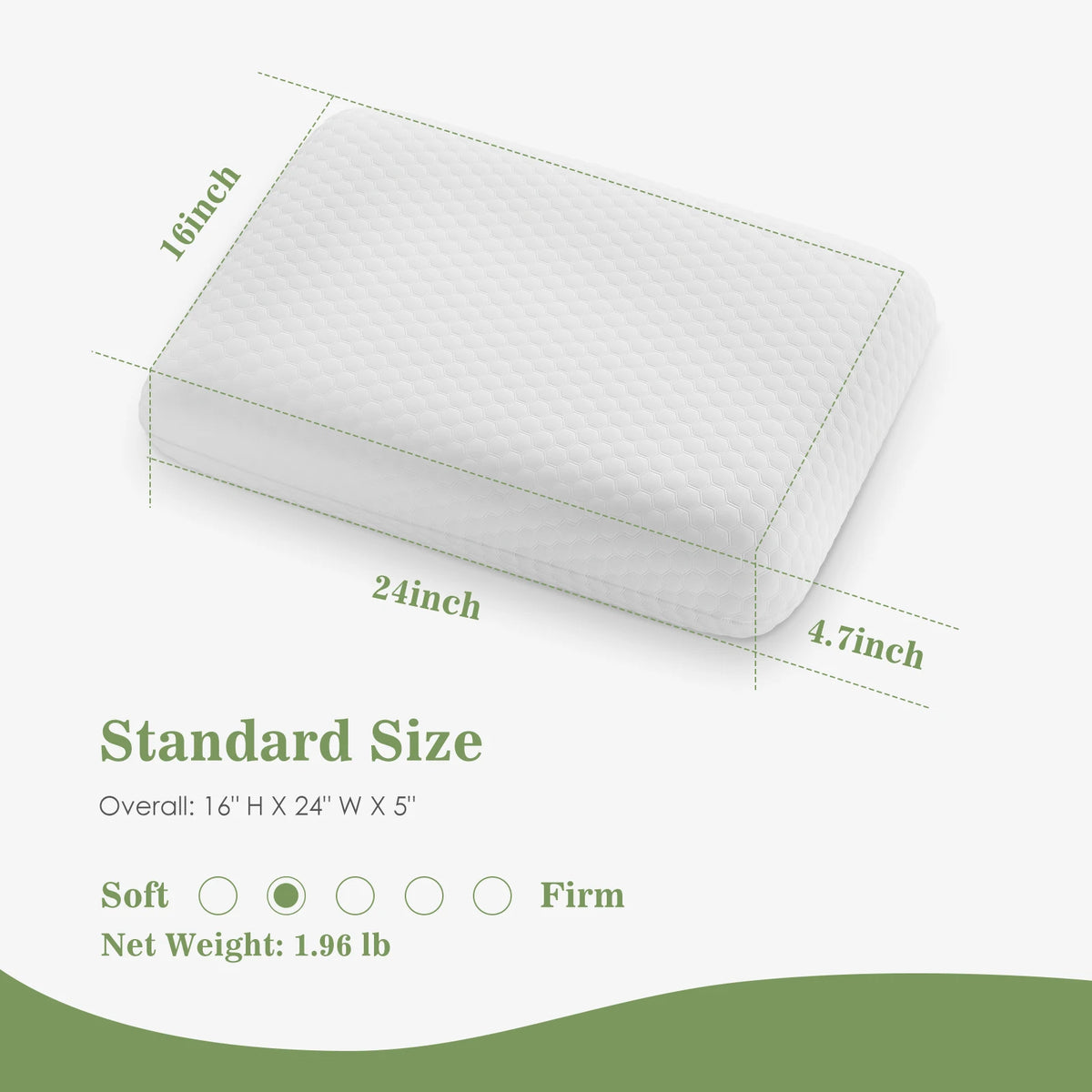 `JHK Memory Foam Pillows With Removable Washable Cooling Cover.`