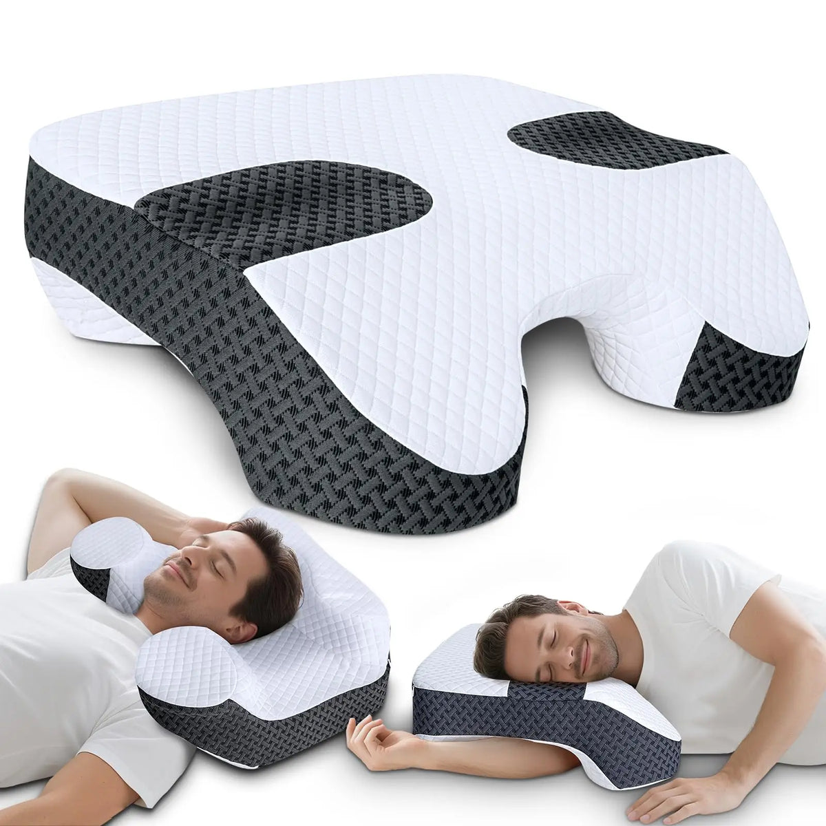 Premium Memory Foam Side Sleeper Pillow With Arm Holes