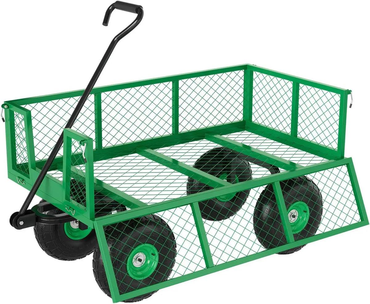Tacleekii Heavy Duty Steel Utility Garden Cart With Handle