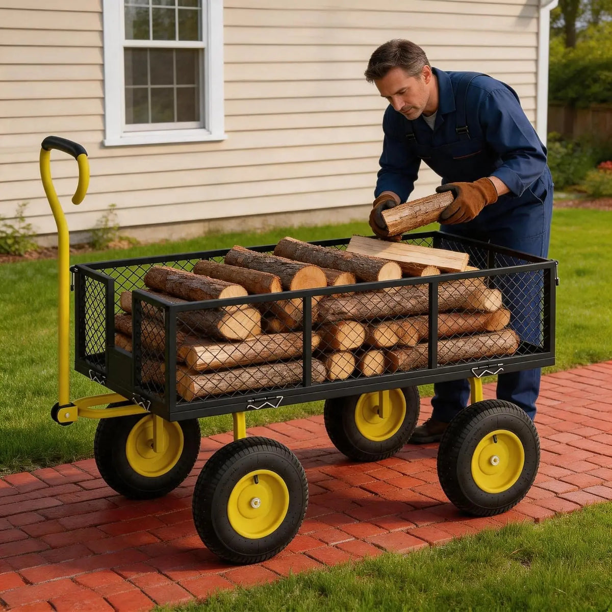 Tacleekii Heavy Duty Steel Utility Garden Cart With Handle