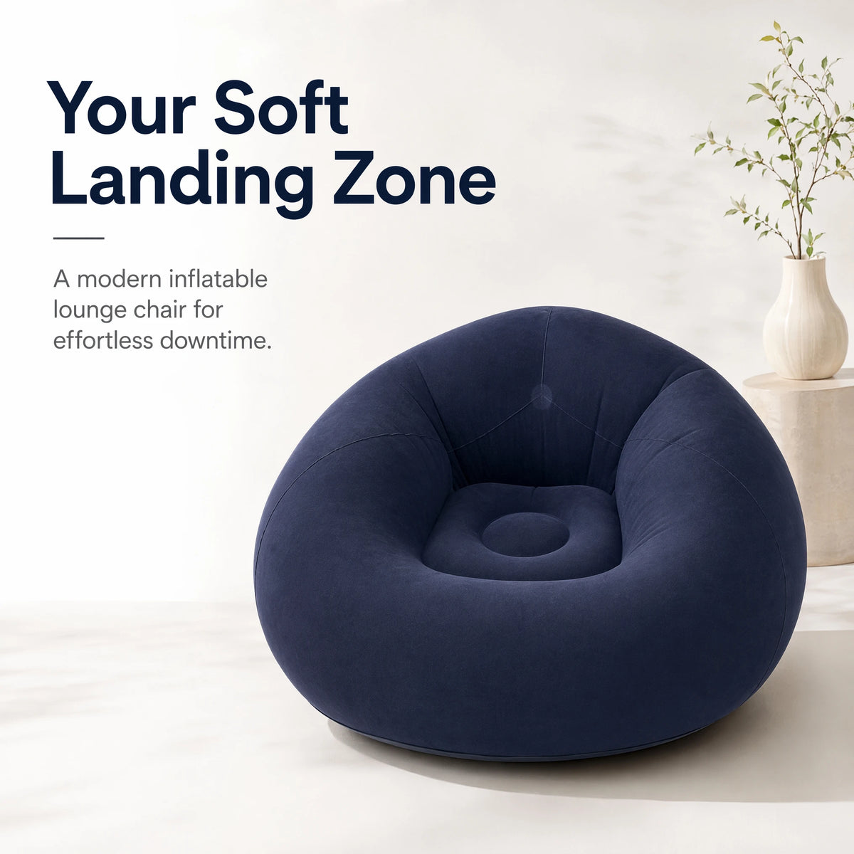 Wonflex Inflatable Ball Sofa Portable Round Air Bean Bag Chair