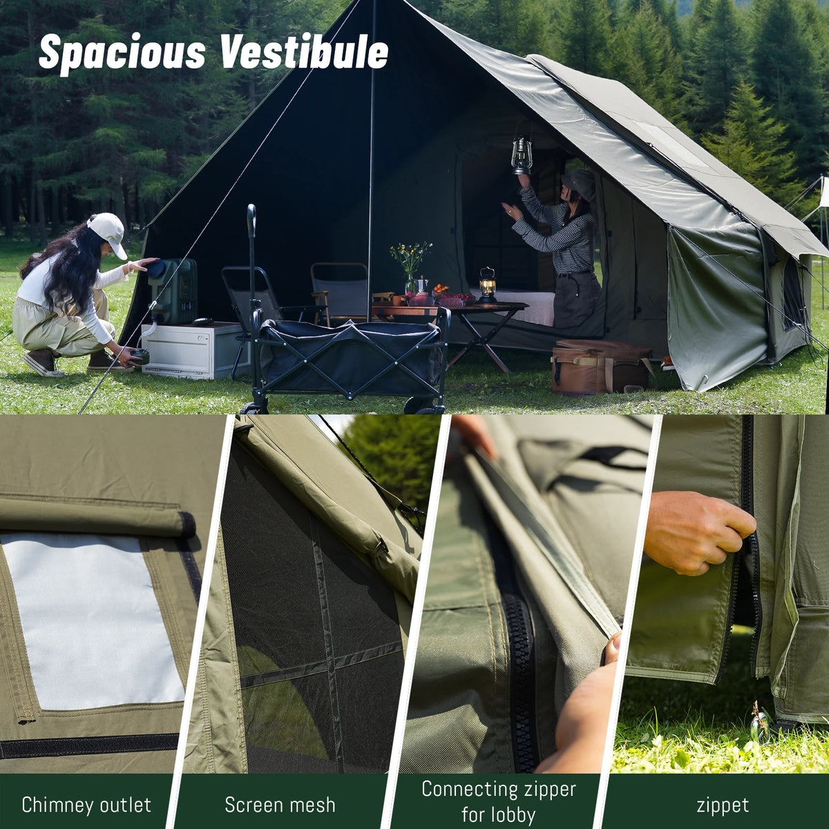 Pakicetus Inflatable Camping Tent With Roof Window And Carry Bag