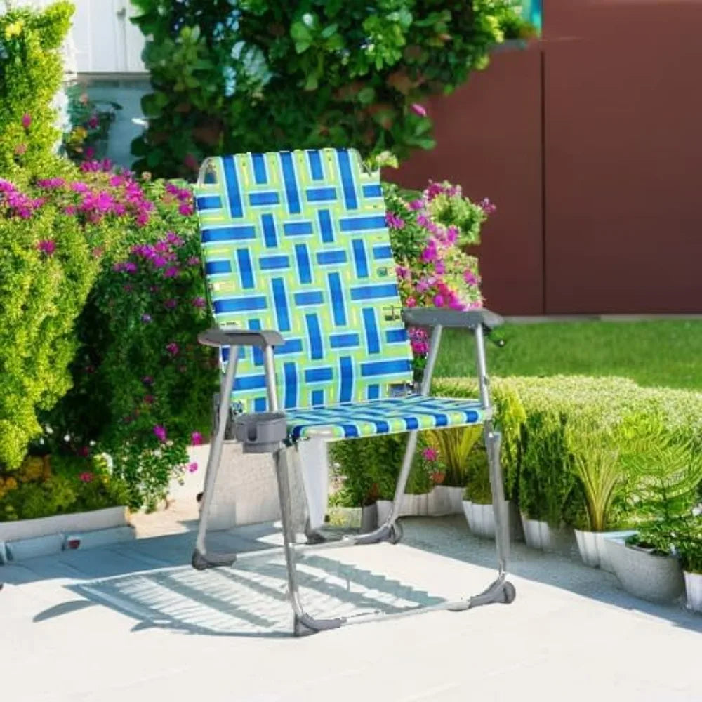 VINGLI Foldable Aluminum Patio Chairs With Cup Holders
