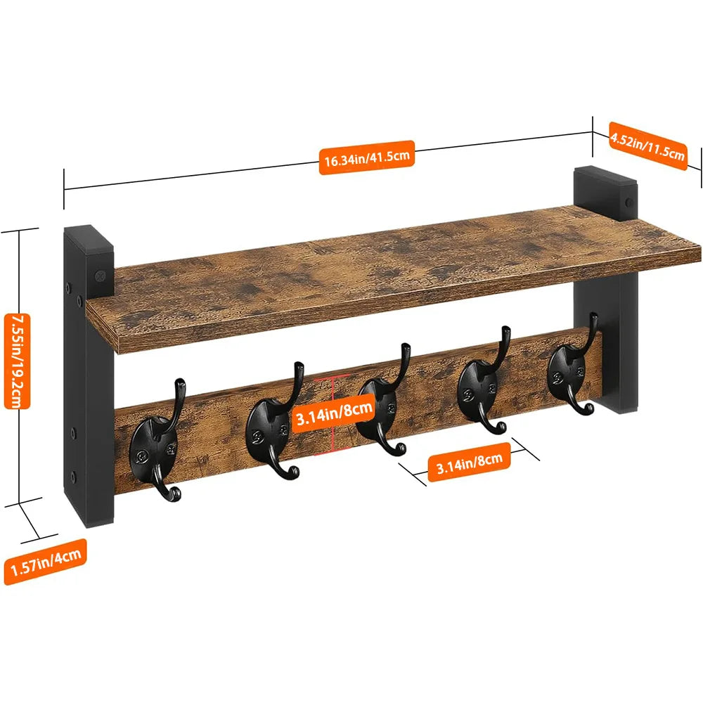 Wall Mounted Metal Storage Shelf Home Organization Rack
