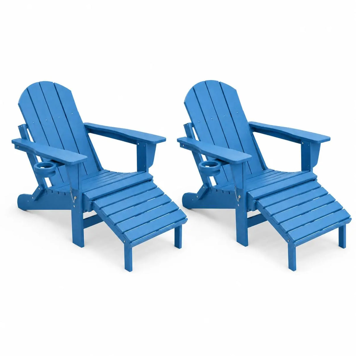 Sunvasagoo Folding Hdpe Adirondack Chair With Retractable Ottoman