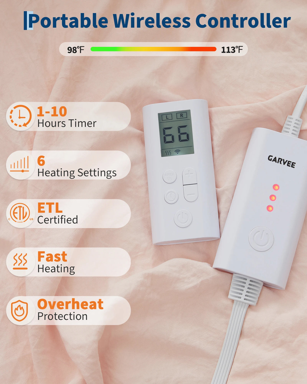 Cotton Heated Comforter With Wireless Lcd Controller And Timer