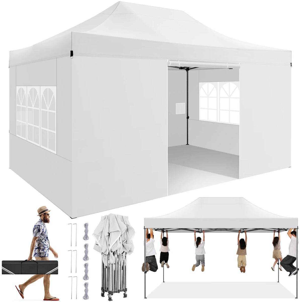 Commercial Heavy Duty Pop Up Canopy Tent With Carry Bag