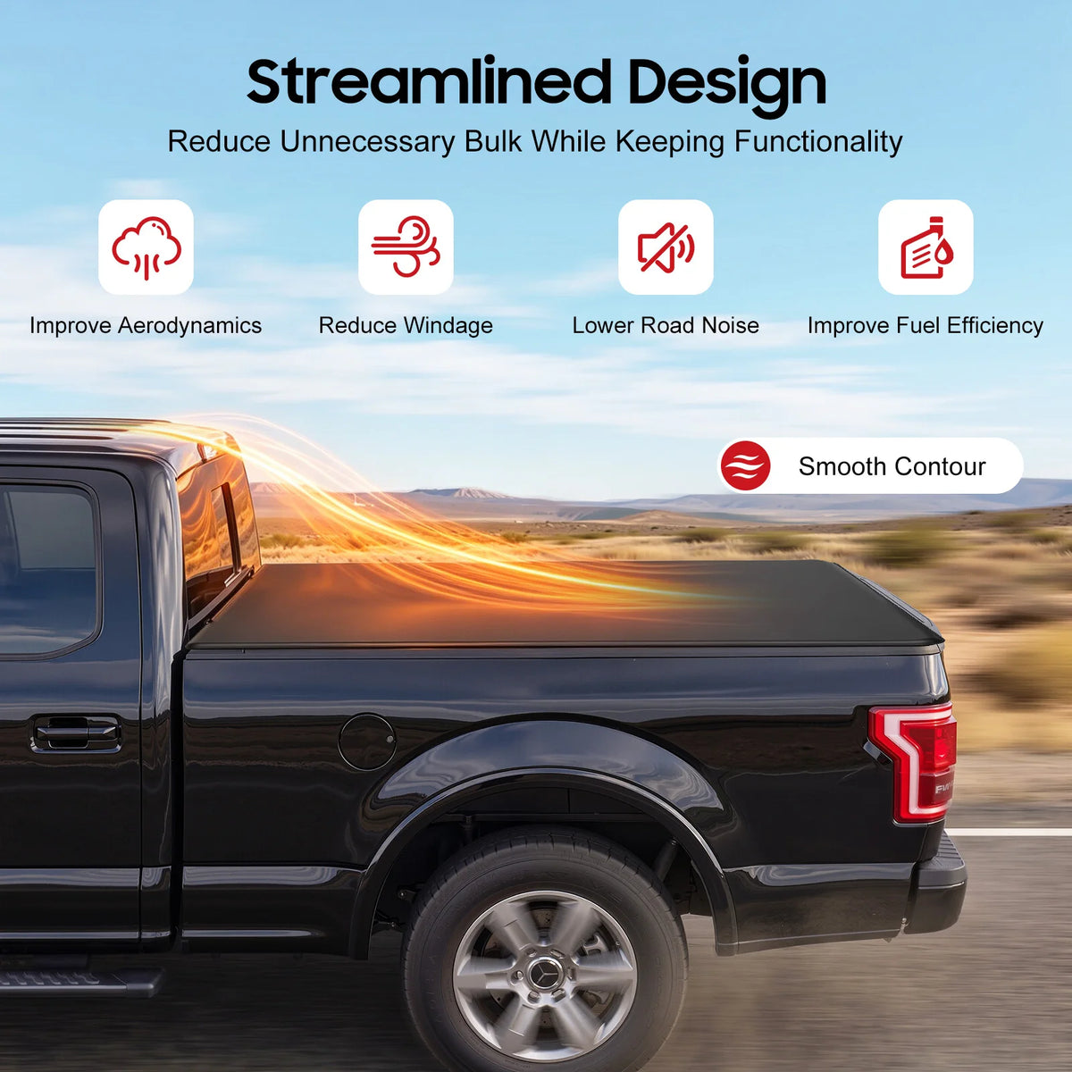 Bymaocar Soft Foldable Truck Bed Tonneau Cover For Pickup Vehicles