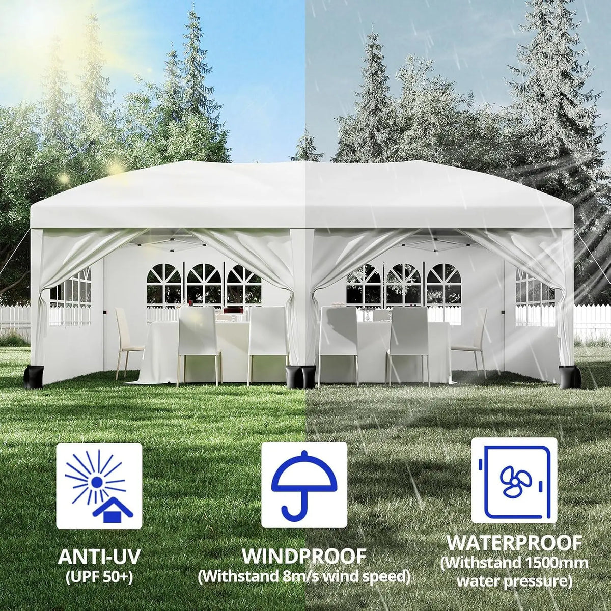 Sunvasagoo Heavy Duty Pop Up Canopy Tent For Outdoor Events
