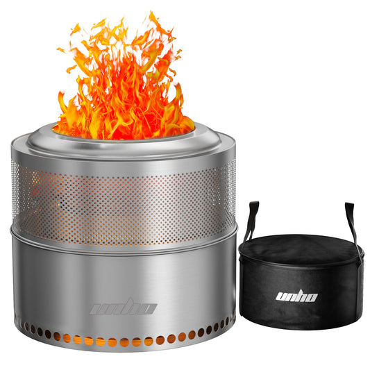 Portable Smokeless Stainless Steel Wood Fire Pit With Carry Bag