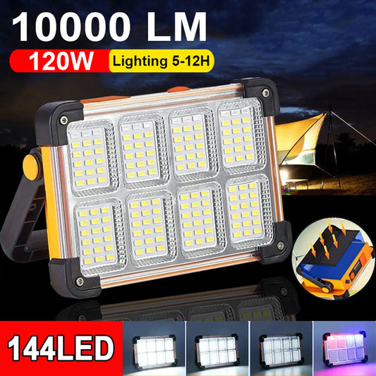 LED BARZ 144LED Rechargeable Solar Flood Light Outdoor Portable