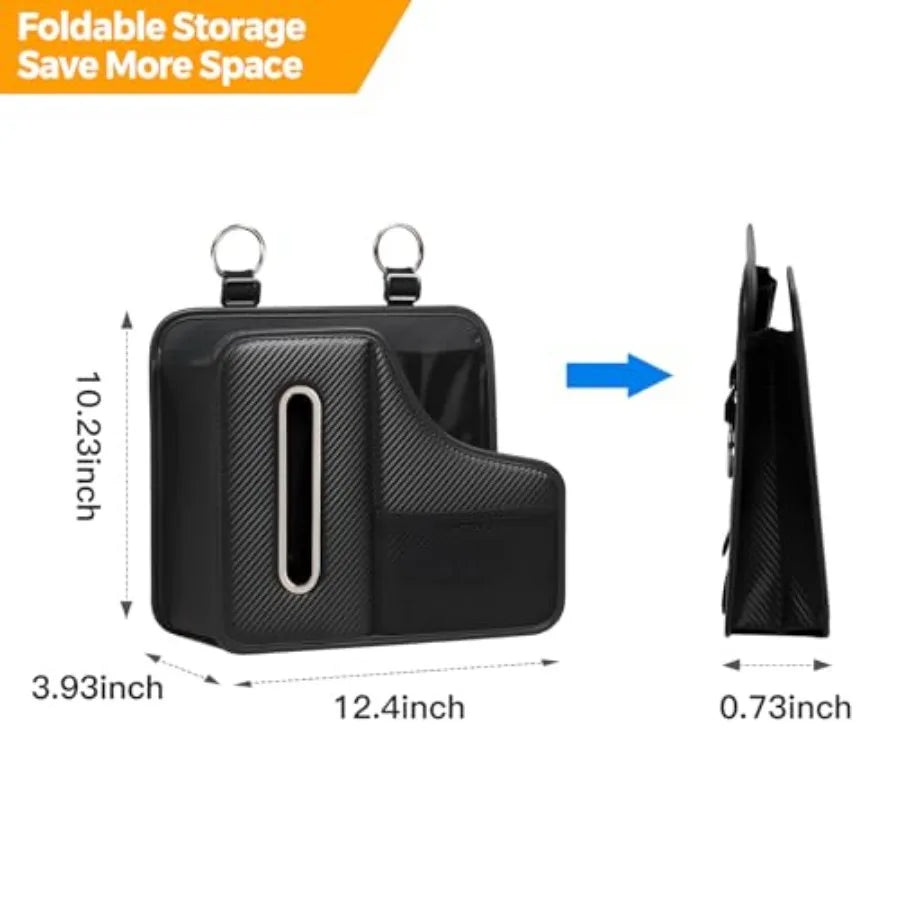 Artificial Leather Car Tissue Holder Cup Holder Back Seat Storage