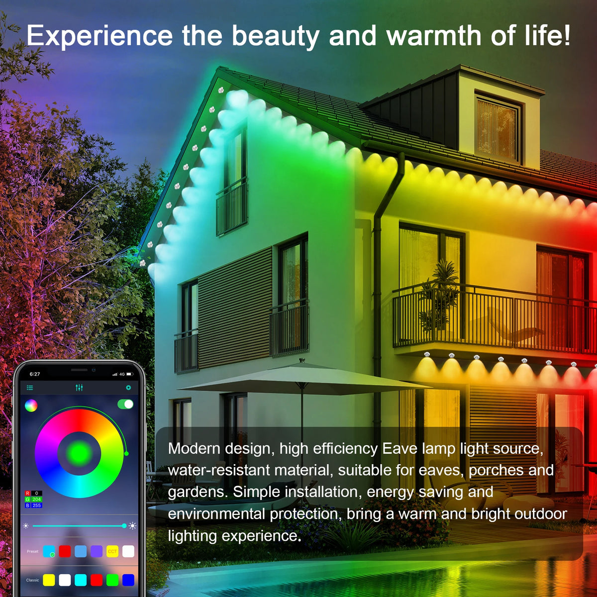 AILBTON Smart RGB Outdoor Eaves IP67 Waterproof Strip Lights