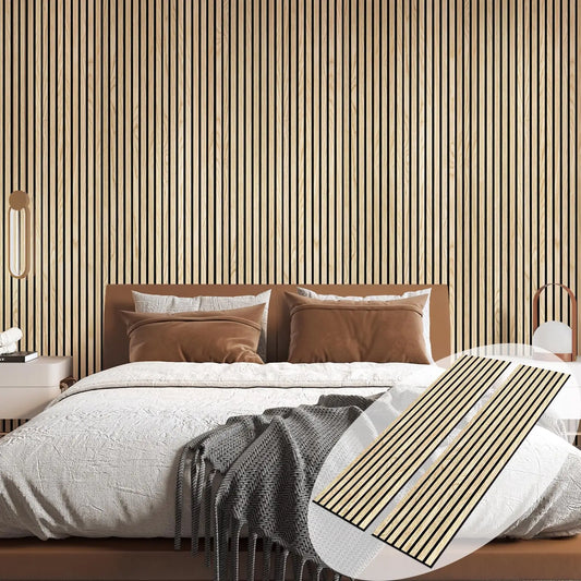 Genuine Oak Wood Veneer 3D Acoustic Wall Panels For Decor