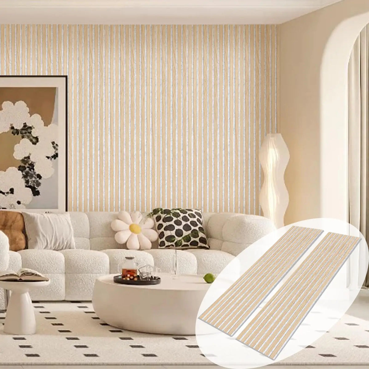 Genuine Oak Wood Veneer 3D Acoustic Wall Panels For Decor
