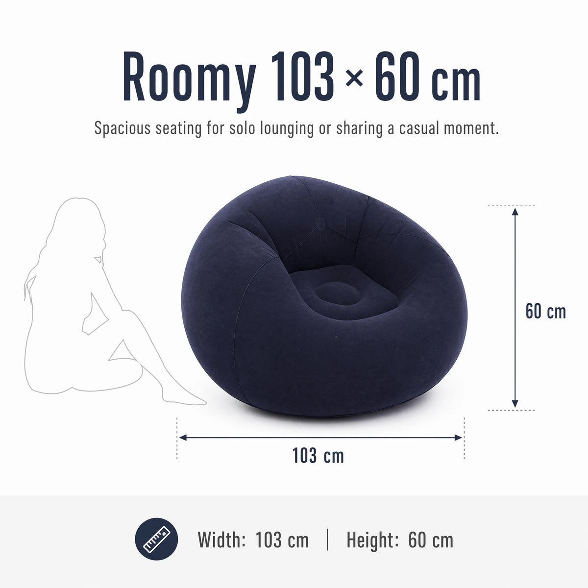 Wonflex Inflatable Ball Sofa Portable Round Air Bean Bag Chair