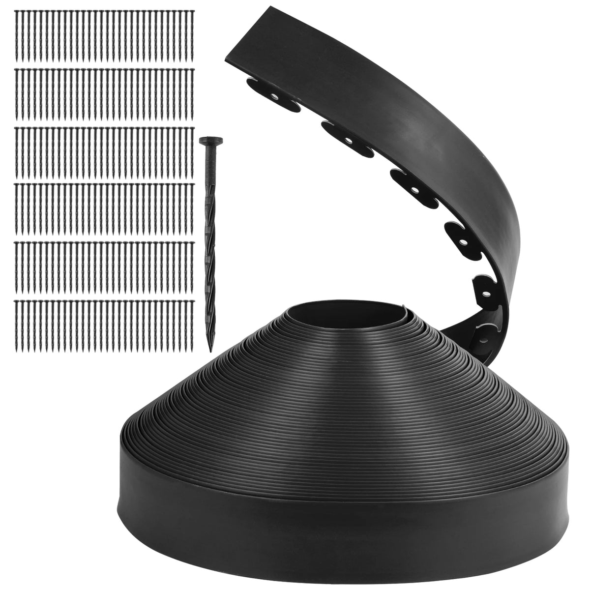 Durable Flexible Landscape Lawn Edging Border Kit With Ground Spikes
