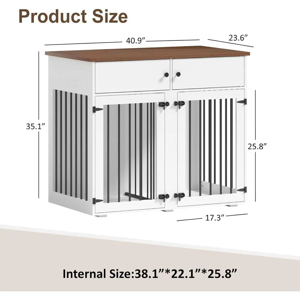 Modern Farmhouse Indoor Dog Crate With Removable Divider