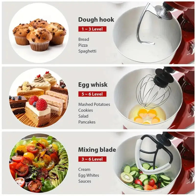Tilt-Head Electric Stand Mixer With Accessories US Plug