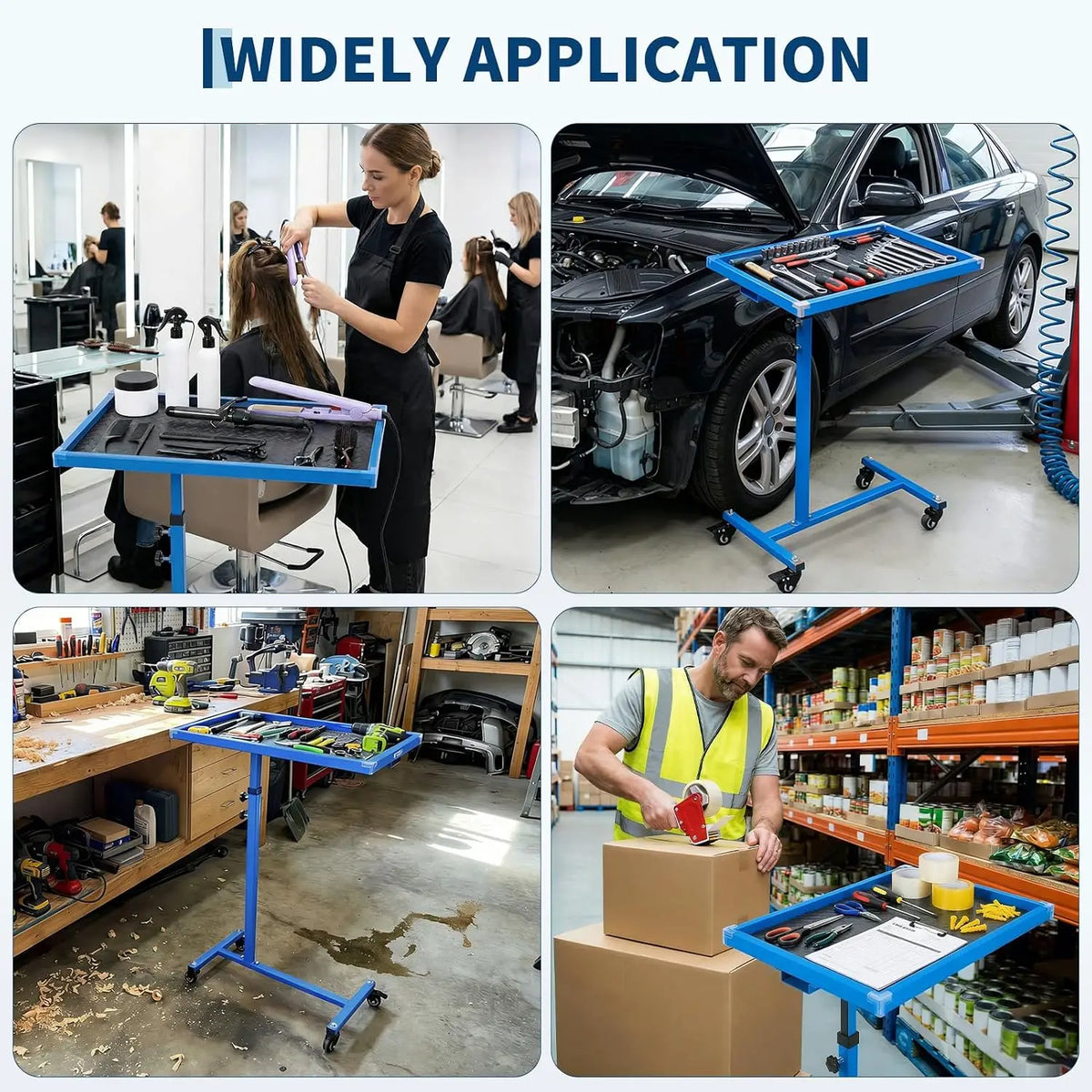 Tacleekii Rolling Tool Table Heavy Duty Mobile Workbench Garage