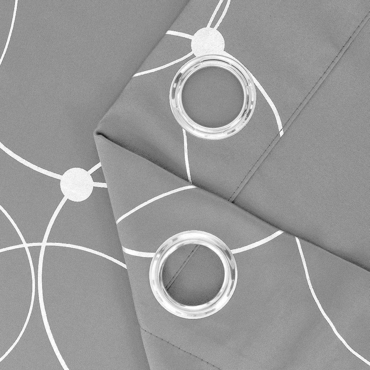 Thermal Insulated Blackout Curtains Grommet Foil Printed Panels