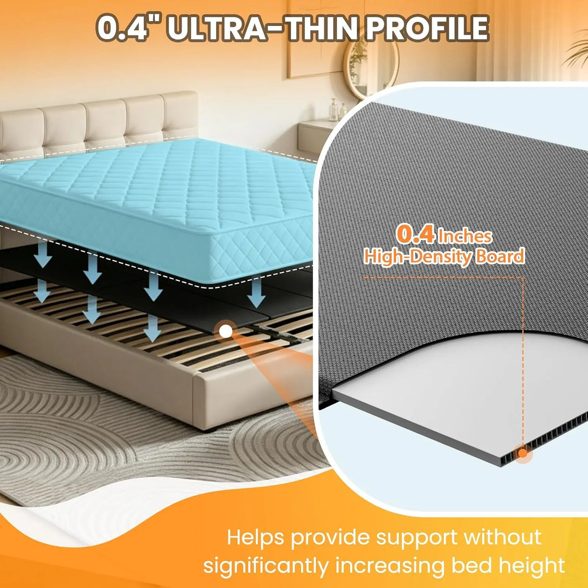 Novilla Foldable Bunkie Board Mattress Support Foundation Panel