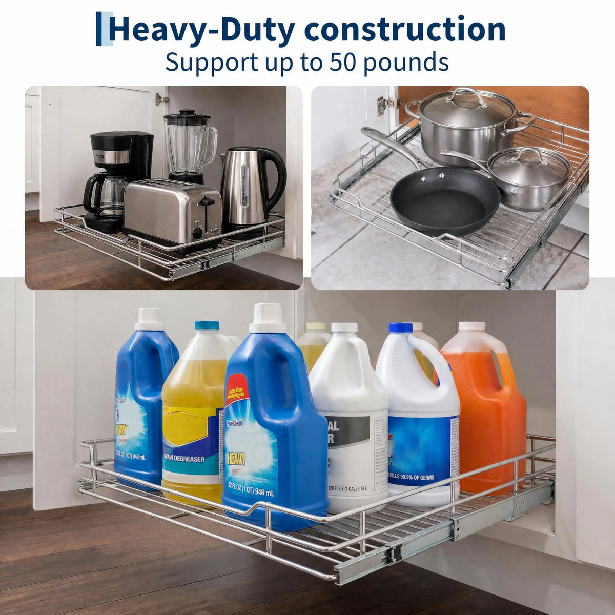 HiMISS Stainless Steel Pull Out Kitchen Cabinet Organizer
