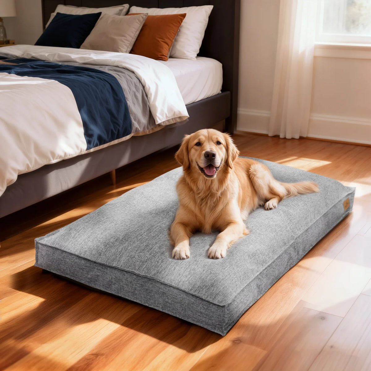 Bingopaw Waterproof Cotton Dog Bed With Foam Base Support