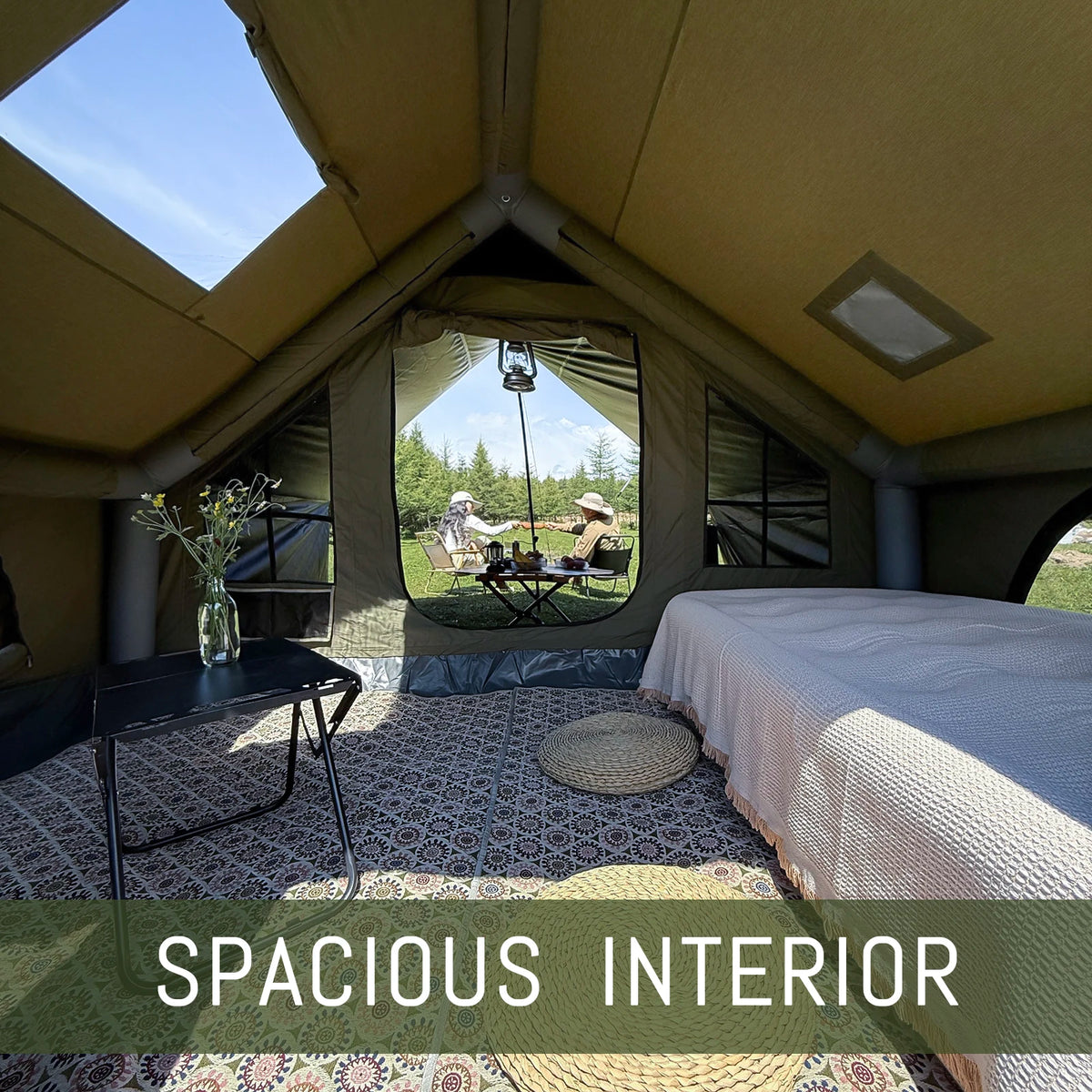 Pakicetus Inflatable Camping Tent With Roof Window And Carry Bag