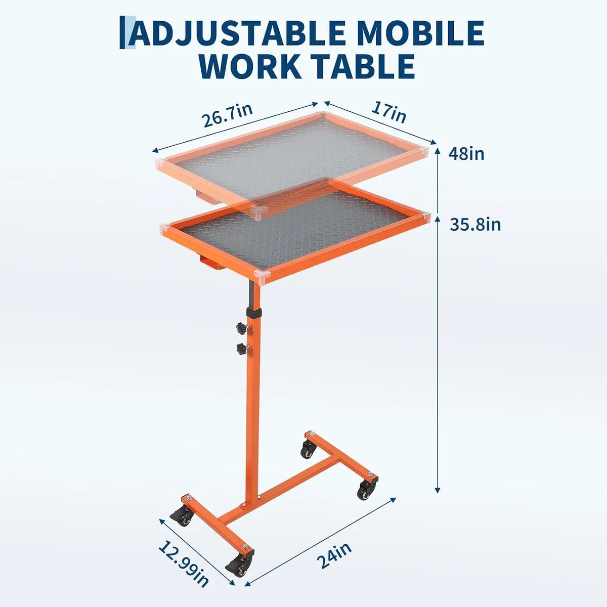 Tacleekii Rolling Tool Table Heavy Duty Mobile Workbench Garage