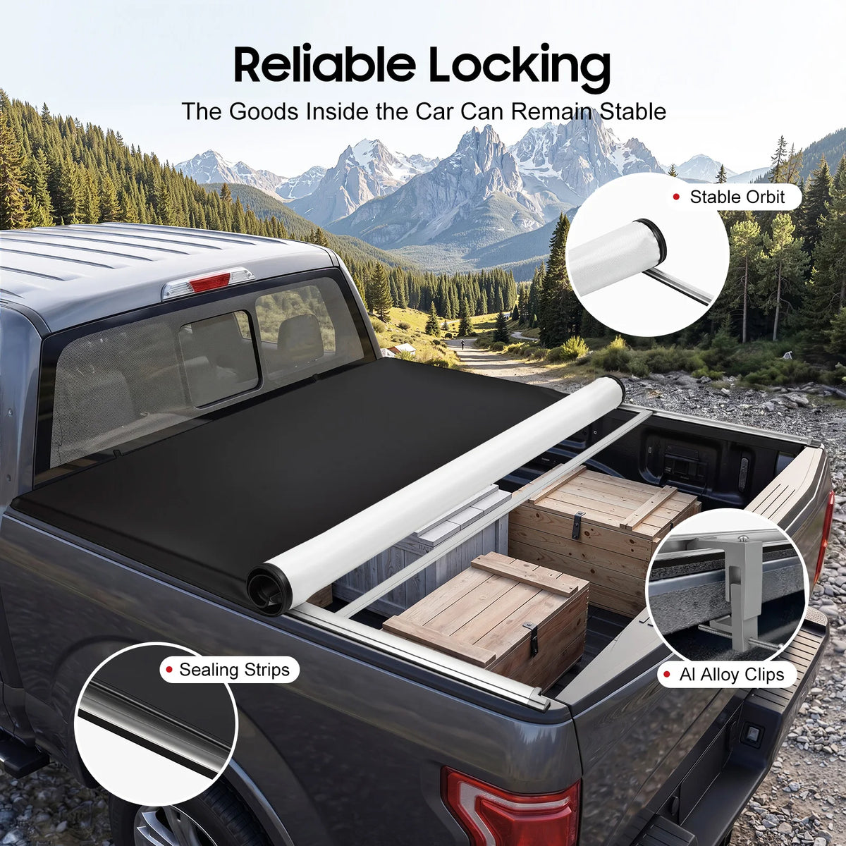 Bymaocar Soft Foldable Truck Bed Tonneau Cover For Pickup Vehicles
