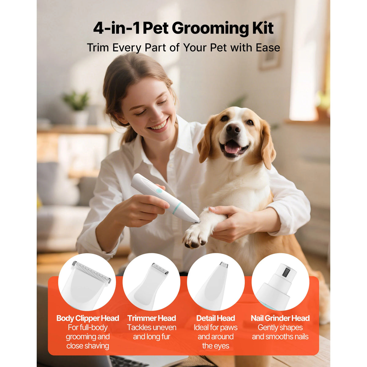 Cordless Rechargeable Dog Grooming Clippers With Accessories